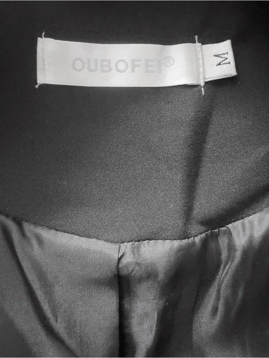 Black asymmetric blazer with fringe, size S - Picture 6 of 6